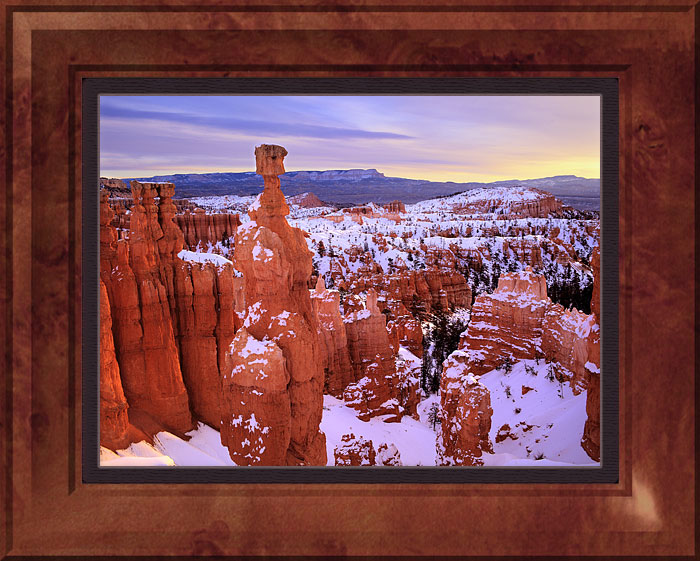 Framed Photograph, Winter Sunrise at Bryce Canyon National Park, Utah, Fine Art Photography by David Whitten