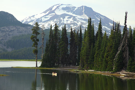 Canoeing on Sparks Lake South Sister Oregon