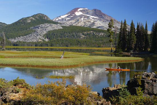 Canoeing on Sparks Lake South Sister Oregon