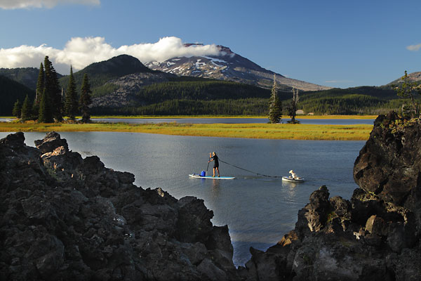 Paddle board on Sparks Lake South Sister Oregon