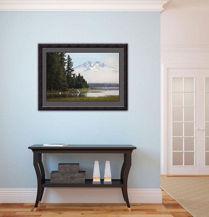 Framed Photograph, Pelicans, Crane Prairie Lake, Cascade Lakes, Oregon, Fine Art Photography by David Whitten