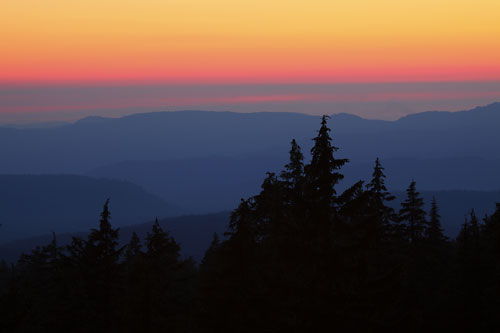 Rainbow Sunset from high in the Cascade Mountains Oregon