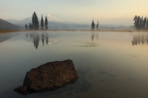  Pole Creek fire sunrise Sparks Lake South Sister Oregon