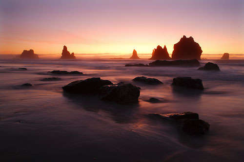 China Beach Rocks Sunset Samuel H Boardman State Park near Brookings Oregon Coast David Whitten Photography