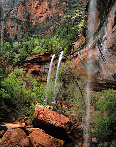 Waterfalls at Emerald Pools, Zion National Park photograph, Utah photographer David Whitten