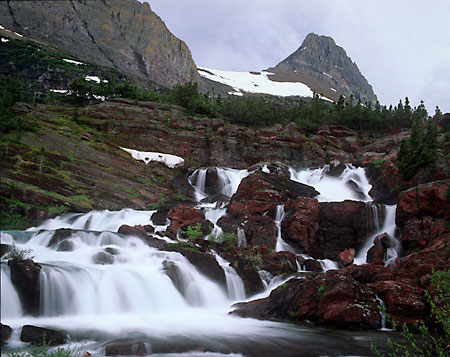 Red Rock Falls Glacier National Park Montana - photographer David Whitten davidwhittenphoto.com