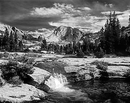 Wind River Rocky Mountain Stream black and white photography